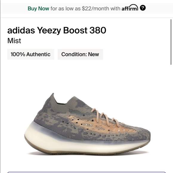 Yeezy Shoes - YEEZY BOOST 380 MIST